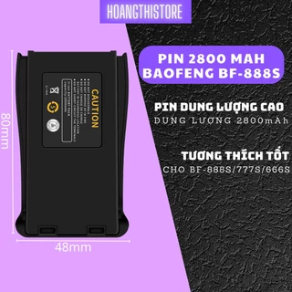 Pin bộ đàm Baofeng BF-888S 1500 2800 mAh Dung lượng cao chính hãng lithium sạc rời Baofeng BF bf888 bf888s 777s 666s 777