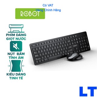 Bộ Bàn Phím Và Chuột Tĩnh Âm Không Dây ROBOT KM4000 2.4GHz Độ Phân Giải 1600DPI Chính Hãng