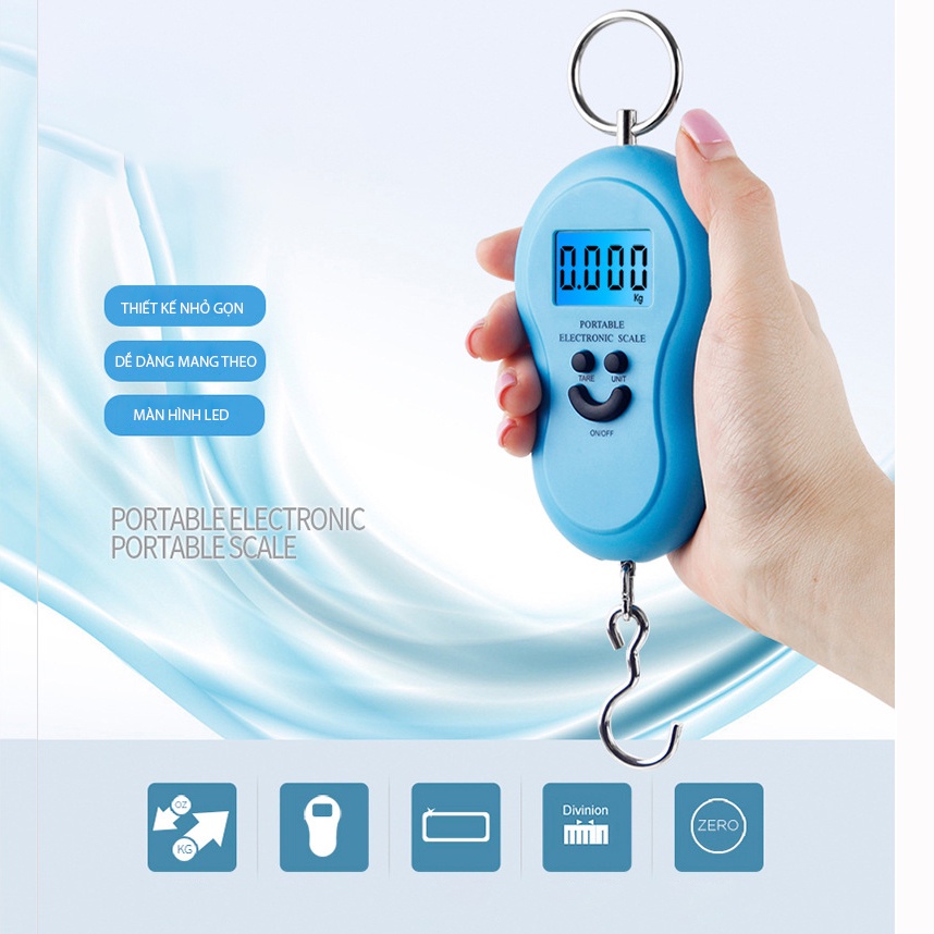 Cân điện tử Bella925 cân cầm tay dùng cân hành lý hay cân đi chợ 50kg màu ngẫu nhiên