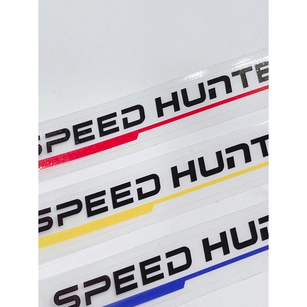 Tem dán chữ Speed hunters trang trí xe máy, oto có sẵn keo phía sau không thấm nước