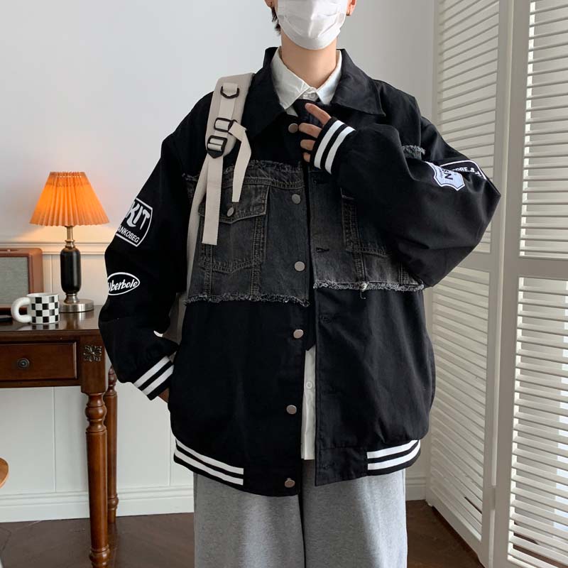 Áo Khoác Bóng Chày Dáng Rộng Thêu Họa Tiết Kiểu vintage Cá Tính Cho Nam