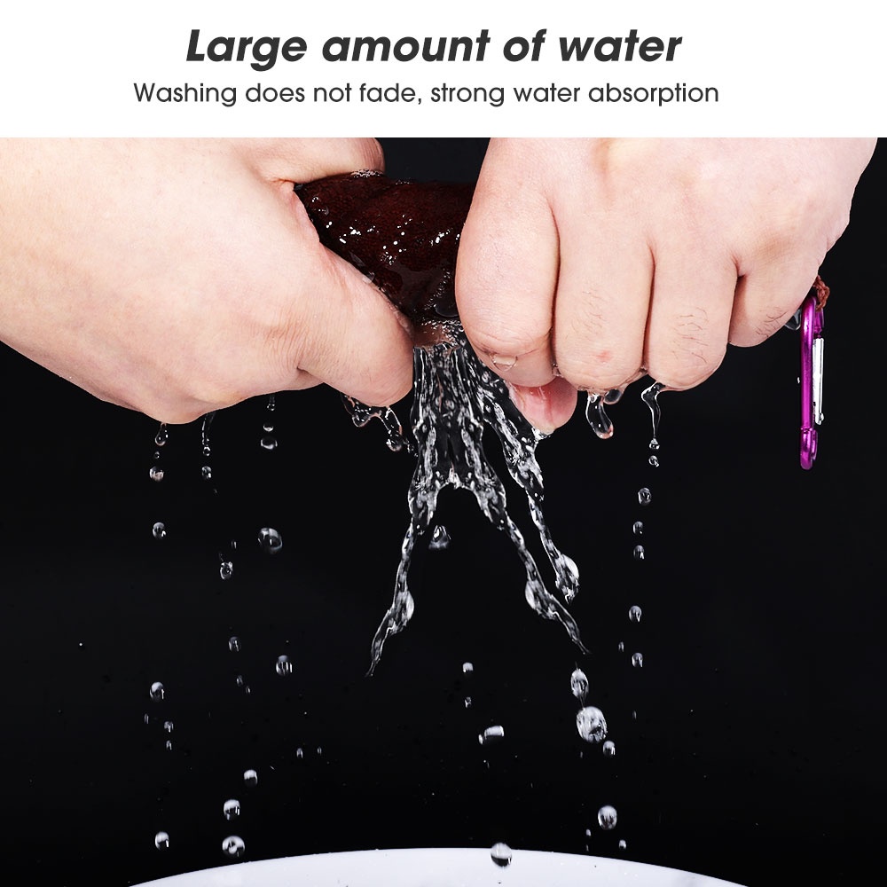 [Màu Sắc Ngẫu Nhiên] Khăn Lau Tay Mềm Mại Thấm Hút Cao Có Khóa Cài Đa Ứng Dụng Cho Hoạt Động Ngoài Trời