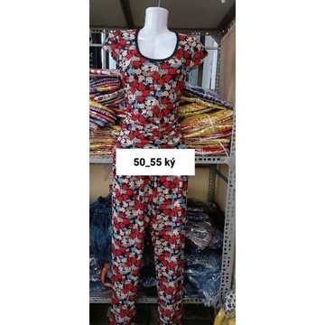 Bộ tay ngắn quần dài thun cát thái chéo