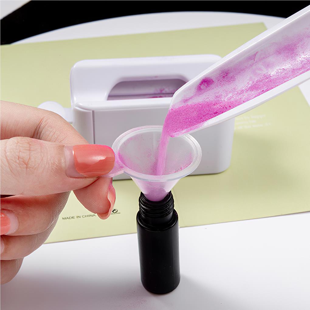 Khay Đựng Bột Nhúng Trang Trí Móng Tay Hai Lớp Kèm Phễu Tiện Dụng