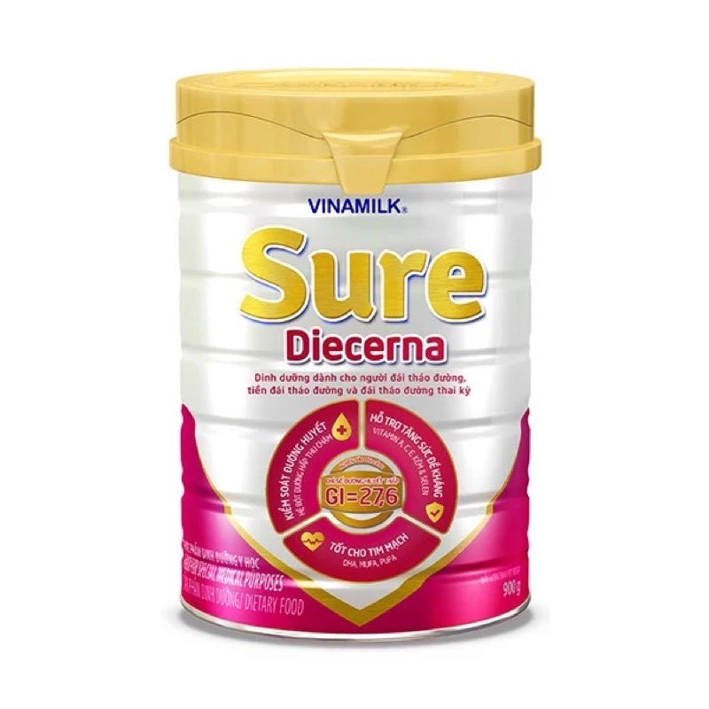 Sữa bột Vinamilk Sure Diecerna lon 900g cho người bệnh tiểu đường