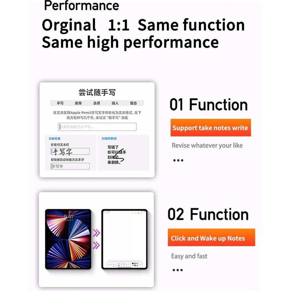 Bút cảm ứng chống tì tay WIWU Pencil W Cho PAD Pro 11 , 12.9 inch M1 , Air 4 , Air 5 , hỗ trợ sạc không dây cạnh máy