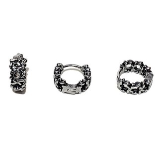 Khuyên tai tròn kiểu chrome heart thép không gỉ.