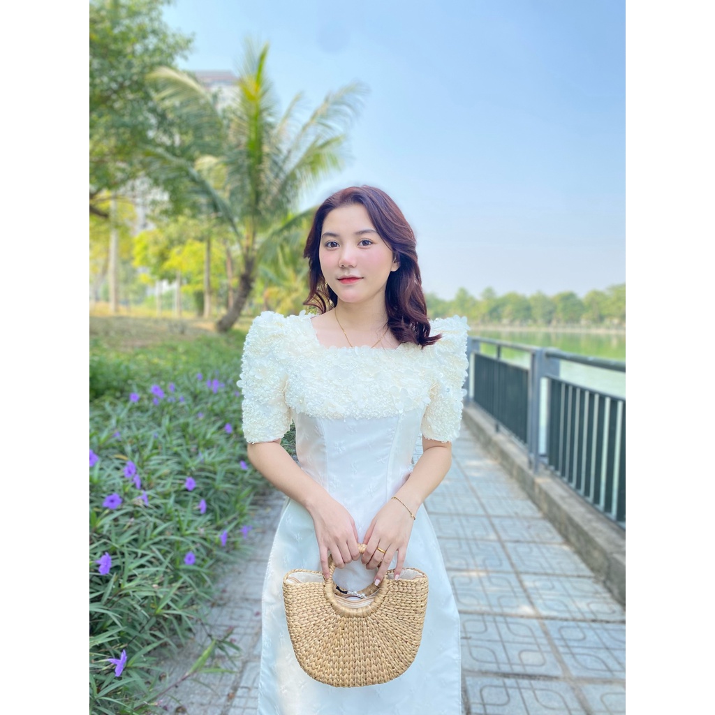 Áo dài Khổng tước thiết kế cao cấp By Quỳnh Hương