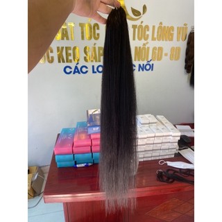Tóc lông vũ 60cm tóc thật 100% bao tẩy tông 9