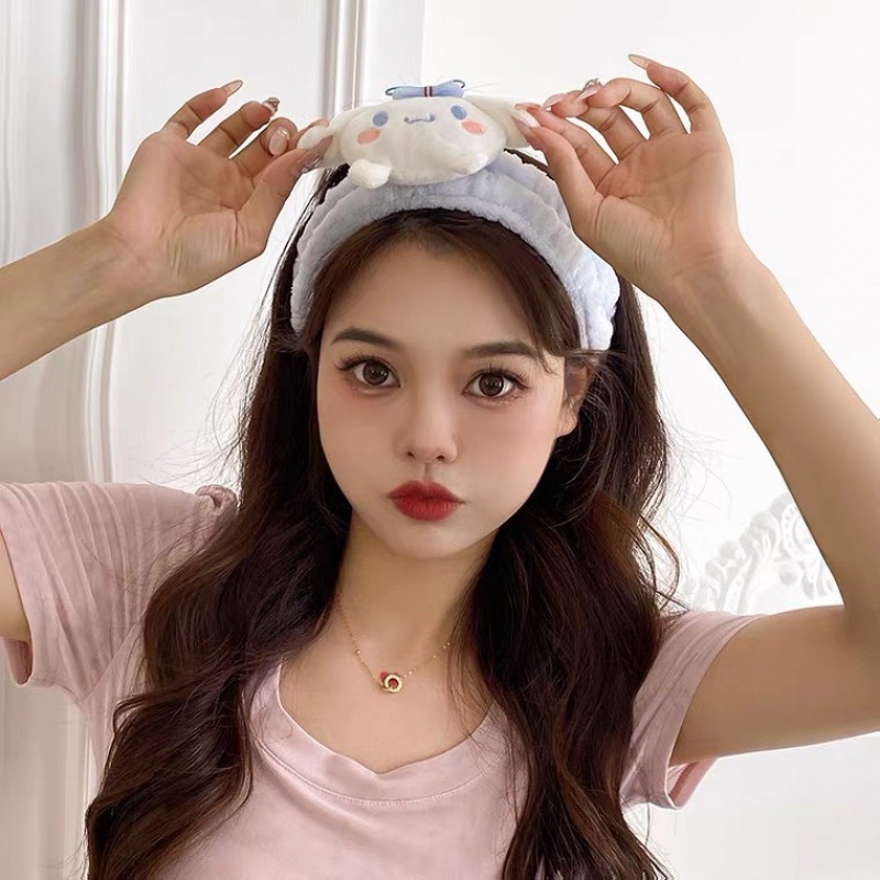 Băng Đô Cài Tóc / Băng Đô Trang Điểm Rửa Mặt Hình Cinnamoroll Nhồi Bông Dễ Thương Cho Bạn Gái