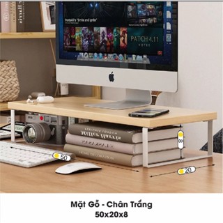 Kệ kê màn hình, laptop, mặt gỗ chân sắt sơn tĩnh điện, chắc chắn sang trọng xin xò ...