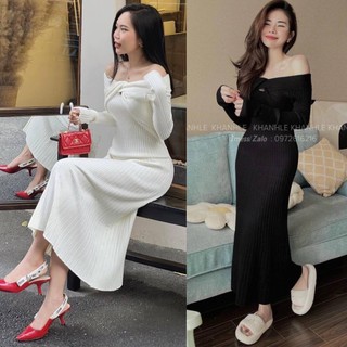 ĐẦM MIDI BẸT VAI XOẮN NGỰC