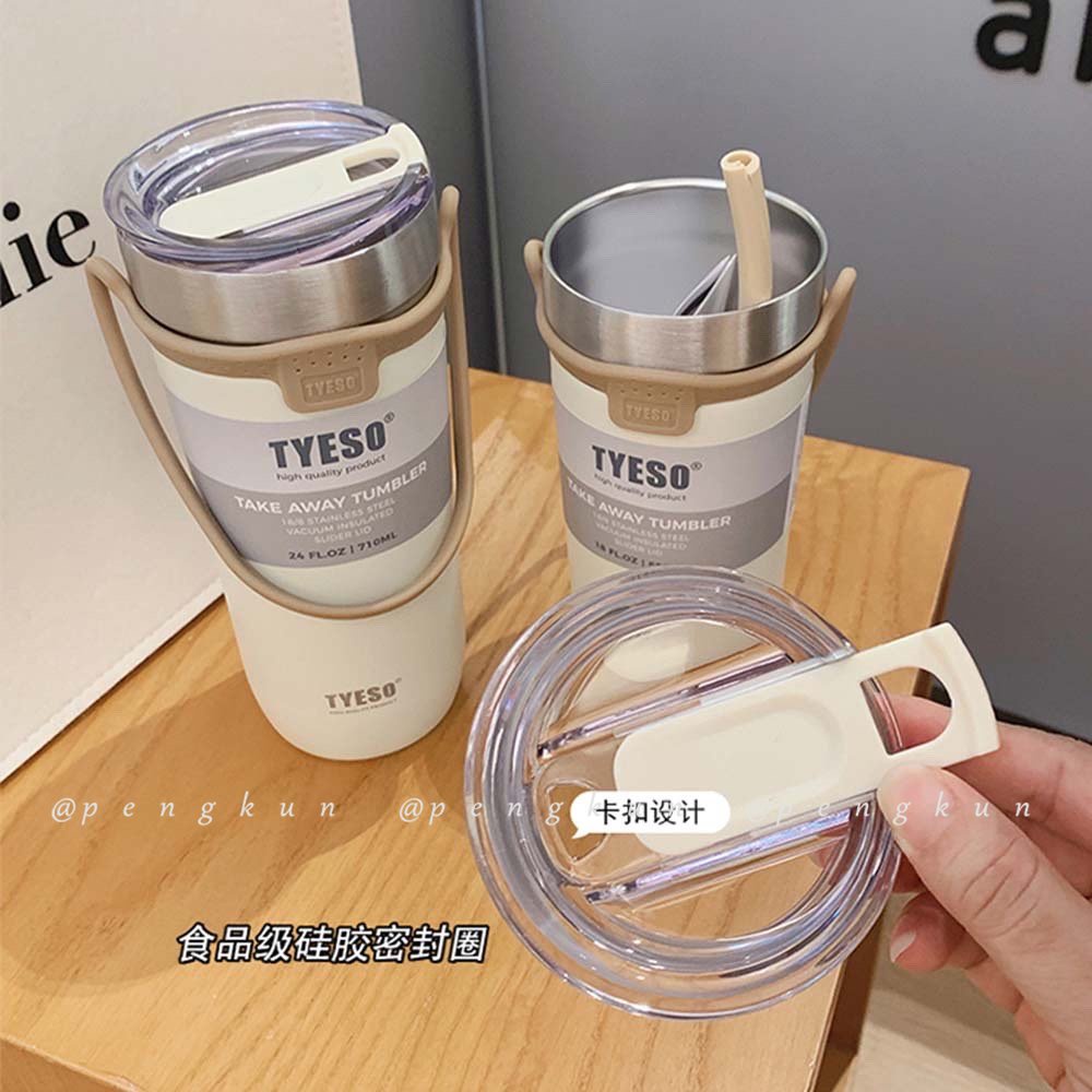 Bình Nước Giữ Nhiệt Bằng Thép Không Gỉ 304 Thiết Kế Nhỏ Gọn Có Nắp Kèm Ống Hút