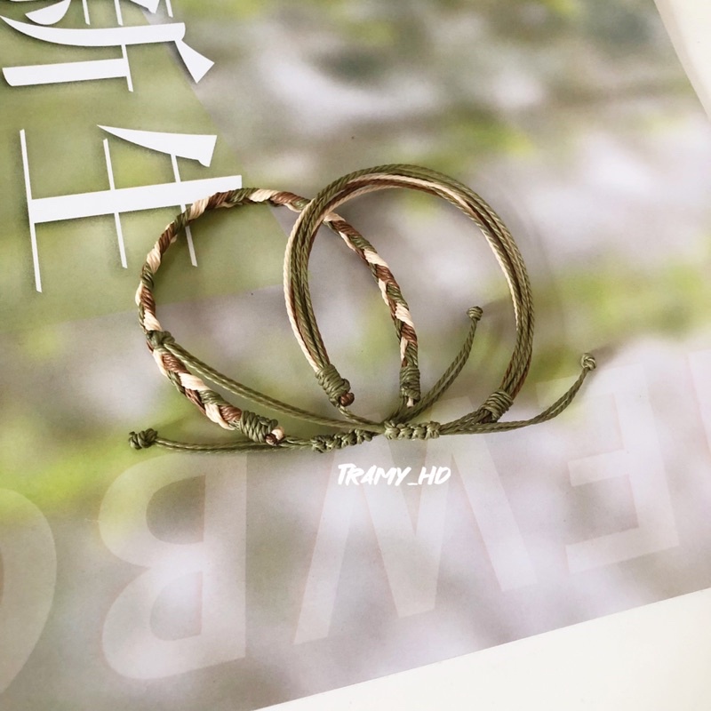 Bộ vòng tay nam, nữ rêu, nâu, kem