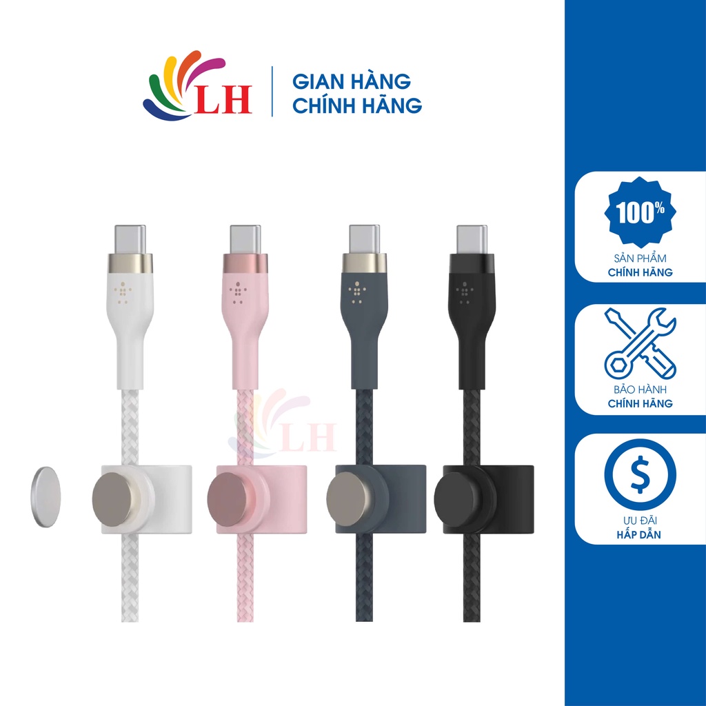 Cáp USB Type-C to Lightning Belkin MFI BOOST↑CHARGE™ PRO Flex 1m CAA011bt1M - Hàng chính hãng