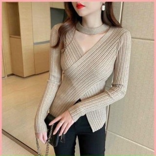 Áo len vạt chéo 5 màu hót