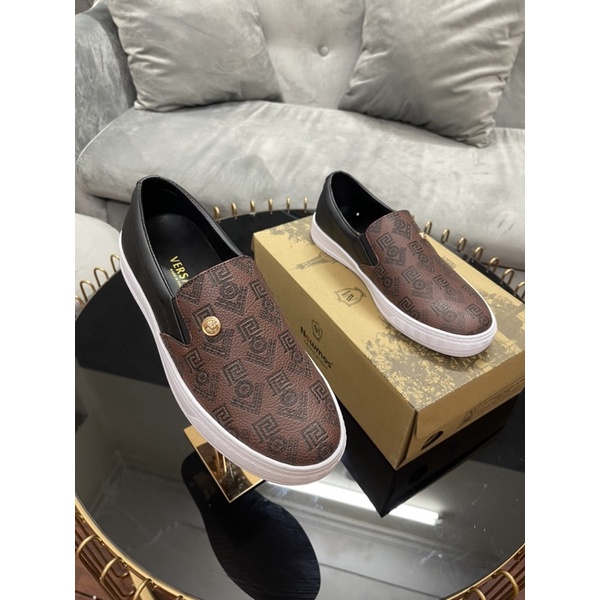 Giày slipon, giày lười nam da VER SACE Da dày dặn - Đế cao su khâu chắc chắn