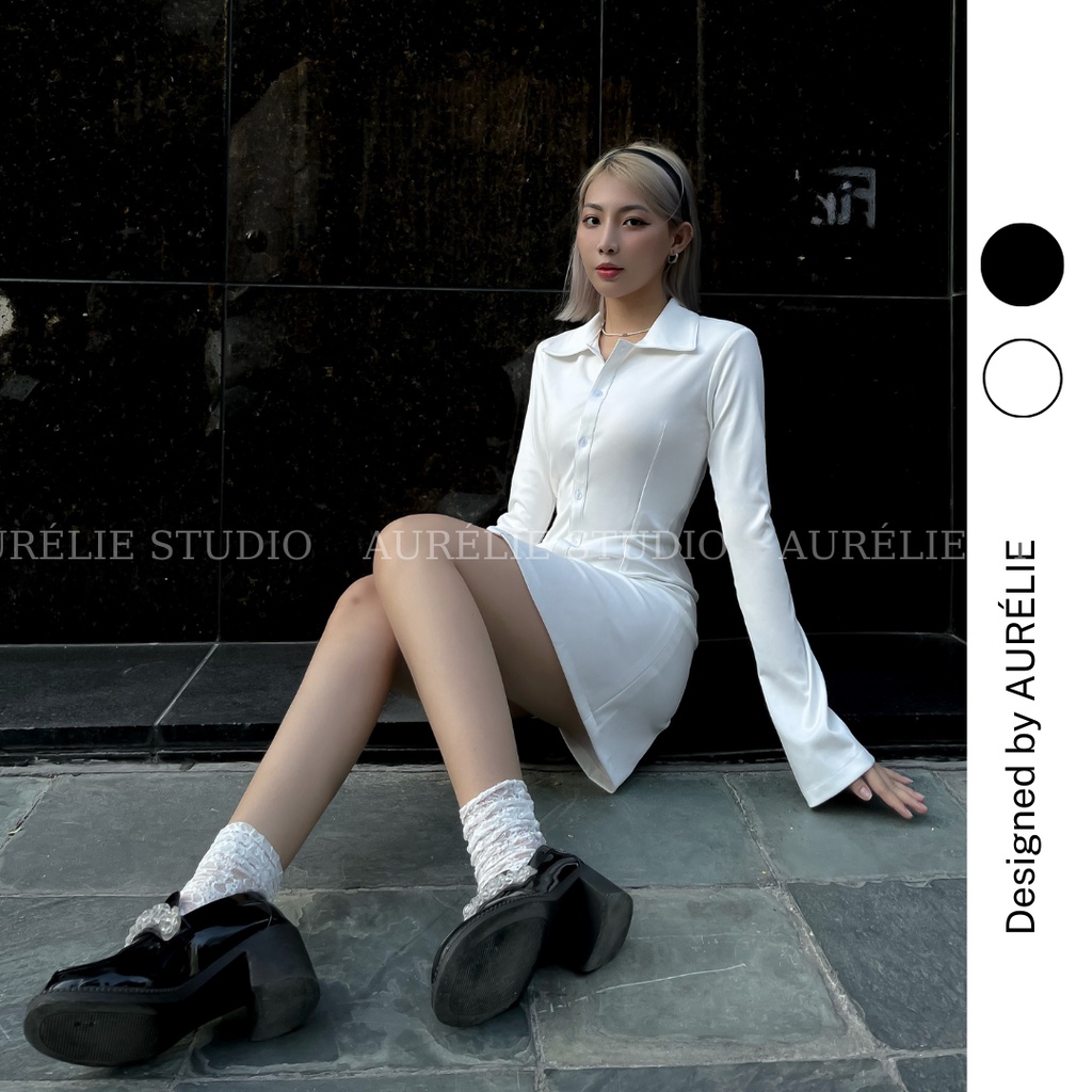 Váy dáng sơ mi phong cách Dark Academia BERNIE DRESS by AURÉLIE