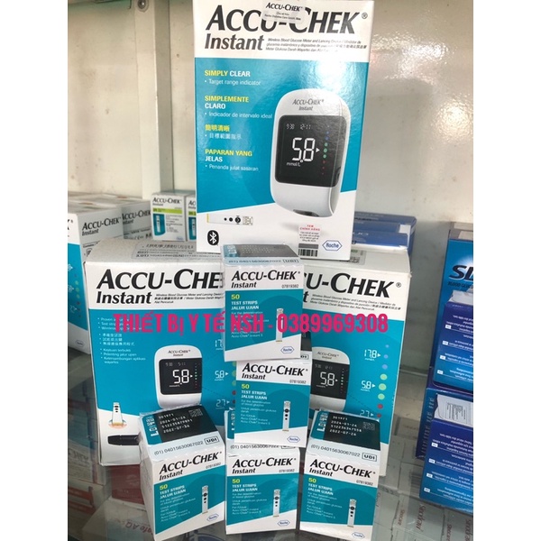 ❤️ [DATE MỚI NHẤT] HỘP 50 VÀ 25 Que Thử test Thử Đường Huyết tiểu đường AccuChek Accu-Chek Accu chek Instant của Đức