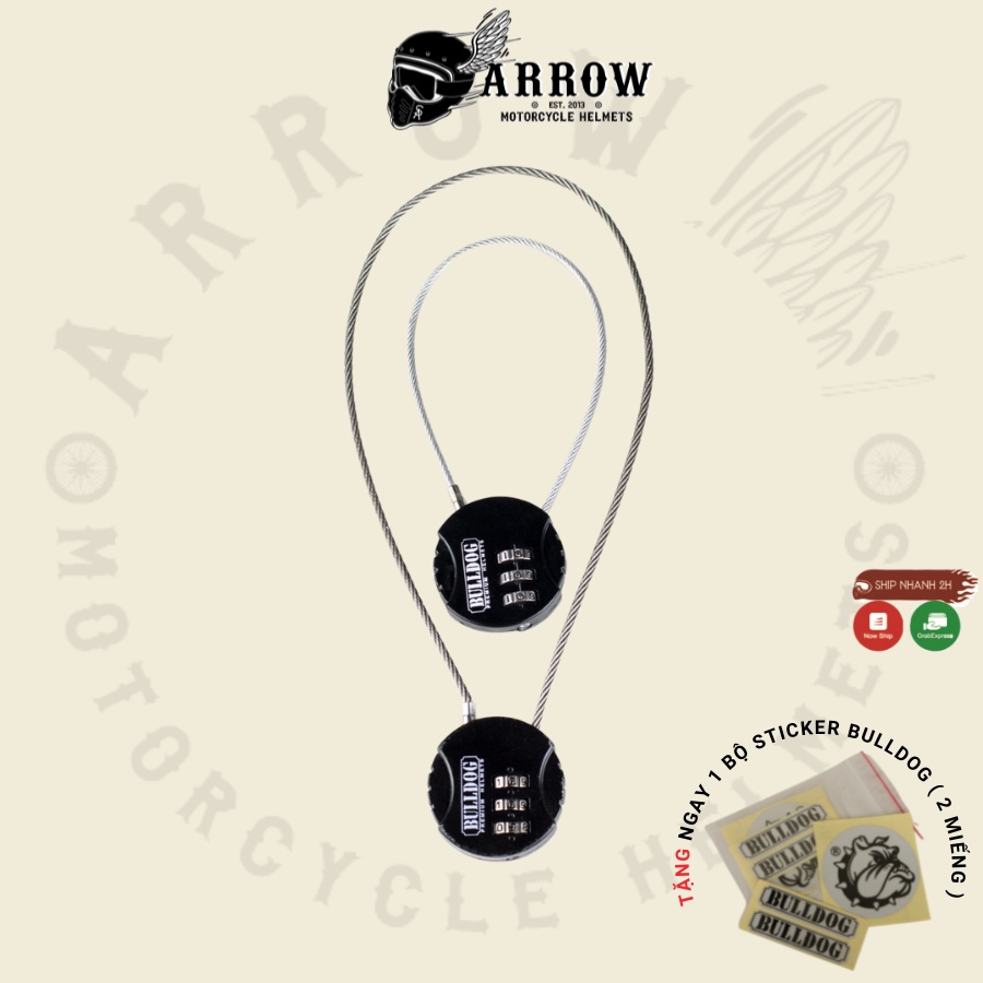 Khóa nón bảo hiểm Bulldog cao cấp chống cắt - Arrow