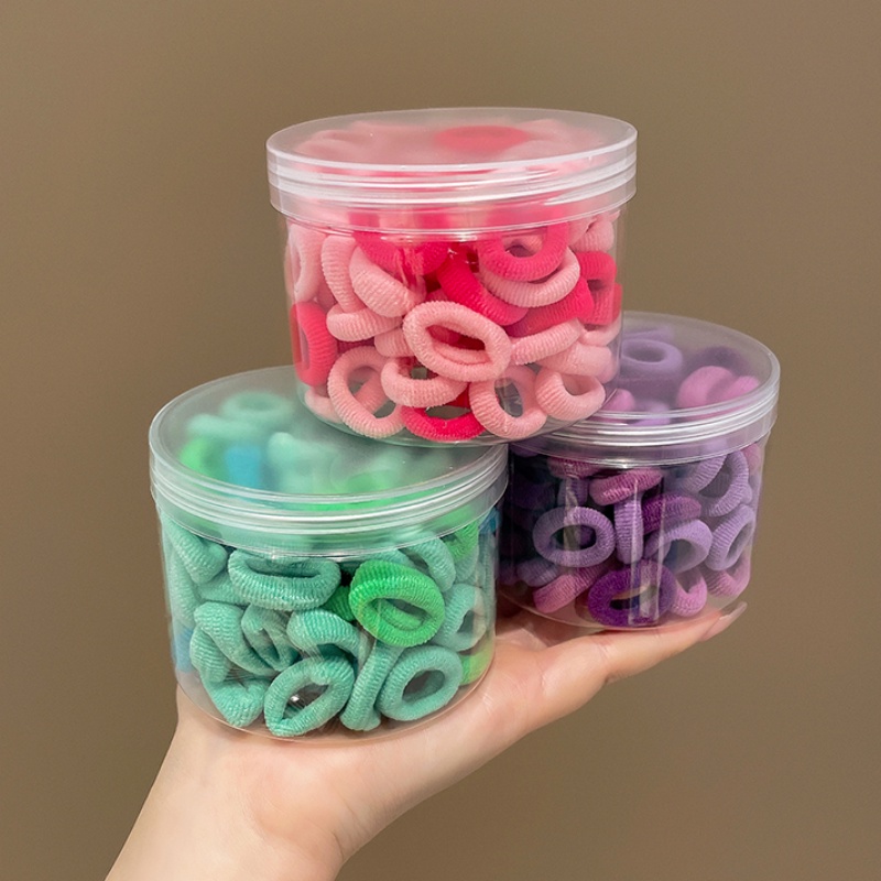 Set 100 Dây Thun Buộc Tóc Nhiều Màu Sắc Chất Lượng Cao