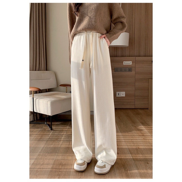 [QUÀ TẶNG BUỘC TÓC XINH XẮN] Quần ống rộng nhung tăm dây 100