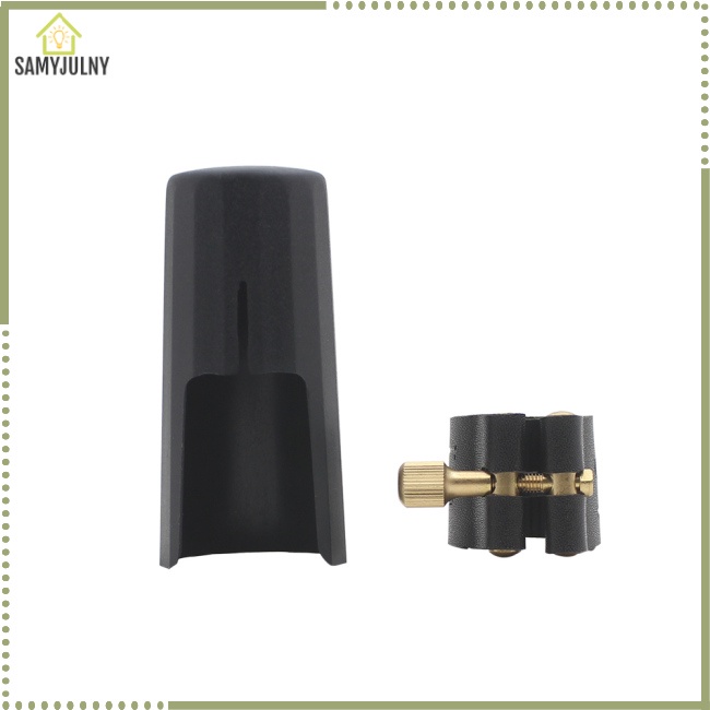 SAM Professional Artificial Leather Sax Saxophone Clarinet Bakelite Mouthpiece ClampClip Leather Ligature + Plastic Cap
