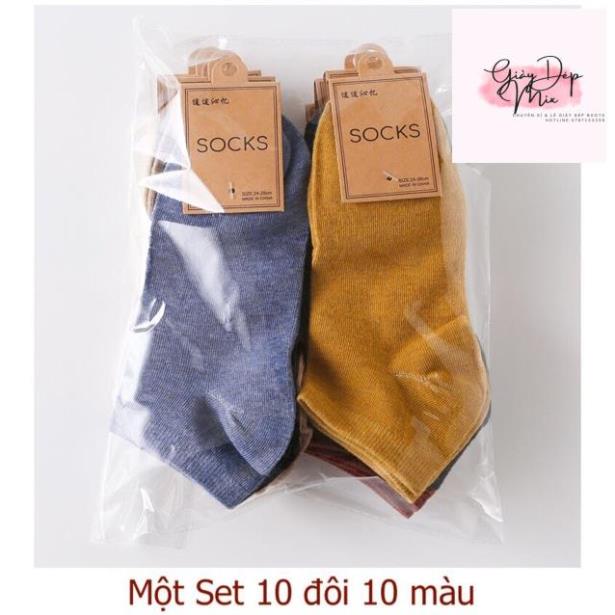 Tất Cổ Ngắn Muối Tiêu Unisex Đa Sắc Chống Hôi Chân Cực Đep (set 10 )