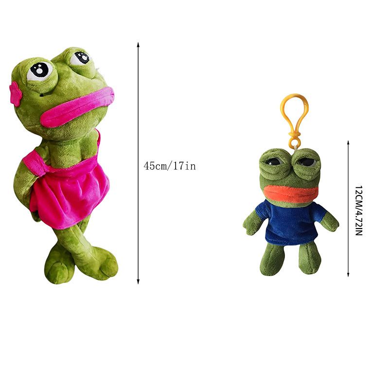 Ếch xanh pepe lai picachu Đồ chơi nhồi bông hình ếch Pepe cho bé Creative Pepe Sad Frog Stuffed Animal Gift