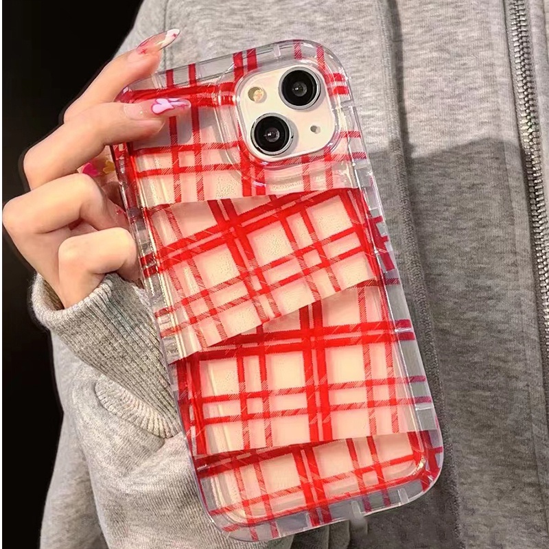 Ốp Điện Thoại Silicon TPU Mềm Trong Suốt Họa Tiết Kẻ Sọc Chống Sốc Cho IPhone 14 13 12 11 Pro XS Max XR X 7 8 6S Plus