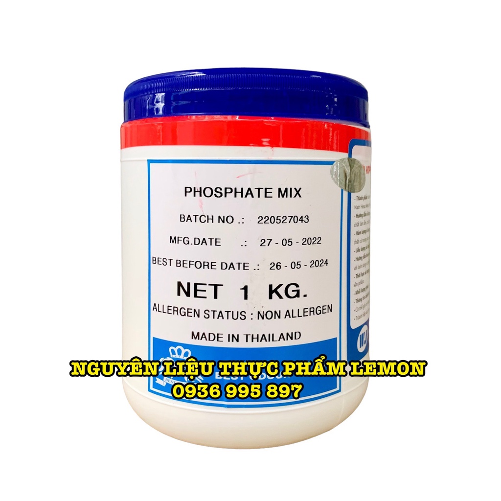 1Kg Phụ gia giòn dai Phosphate Mix Thái Lan nắp xanh chuyên dùng cho giò chả