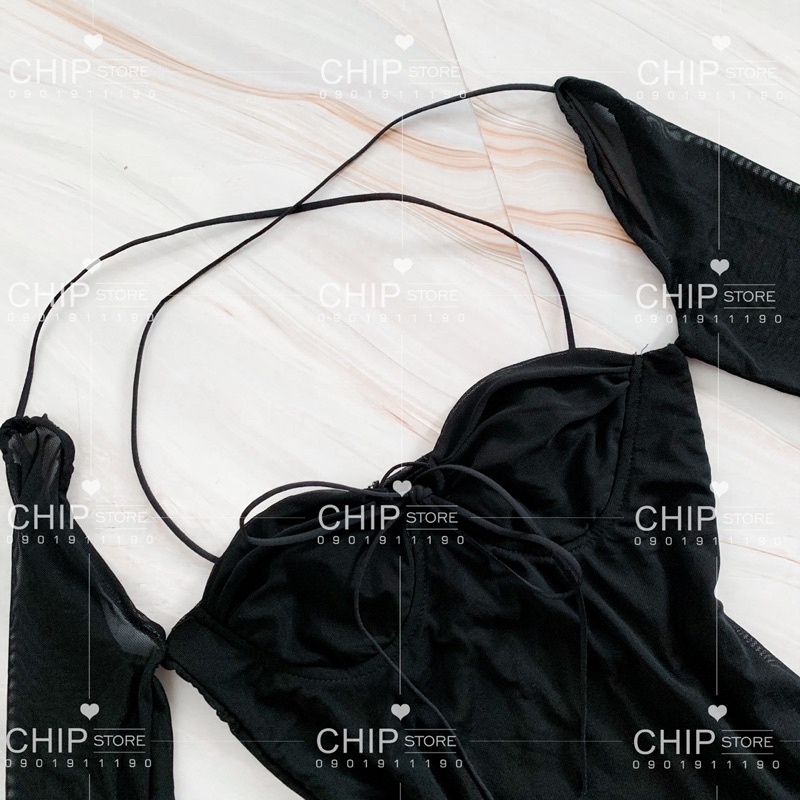 VÁY ÔM BODY PHỐI REN THẮT DÂY XUẤT ÂU XỊN SANG CHẢNH -