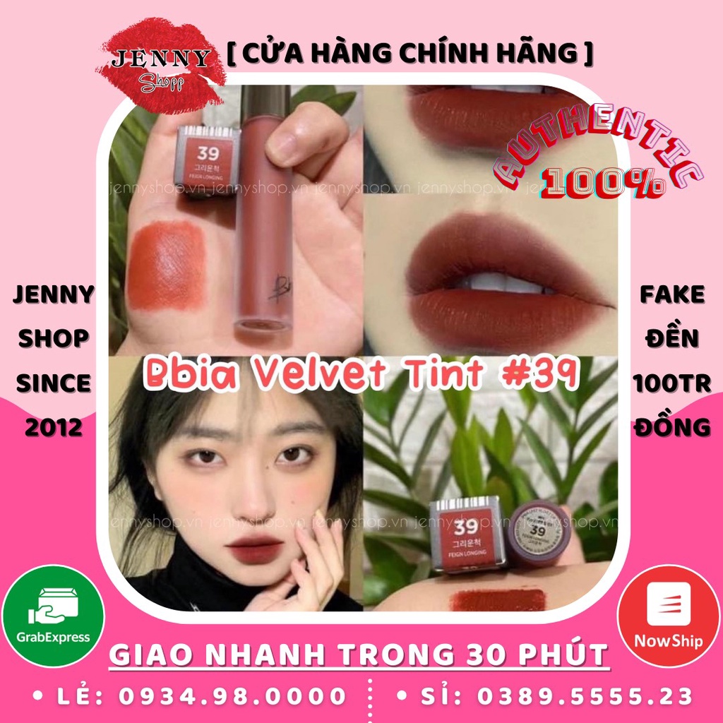 Son Kem Bbia Last Velvet Lip Tint Màu 39