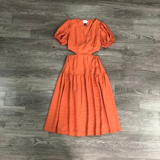 Đầm HD cổ V cột lưng khoét eo