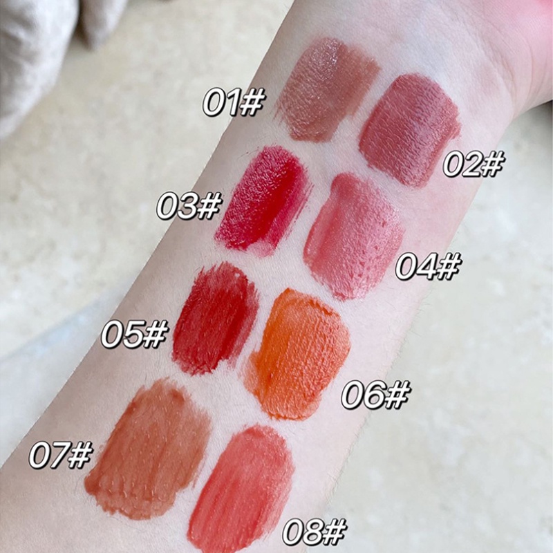 HERORANGE® Son Bóng Dưỡng Ẩm Lâu Trôi Mềm Mượt Thiết Kế Vỏ Hình Ly Trà Băng Độc Đáo