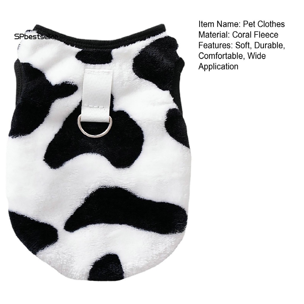 Áo Sát Nách In Họa Tiết Bò Hoạt Hình Thoải Mái Thời Trang Mùa Đông Cho Cún Cưng