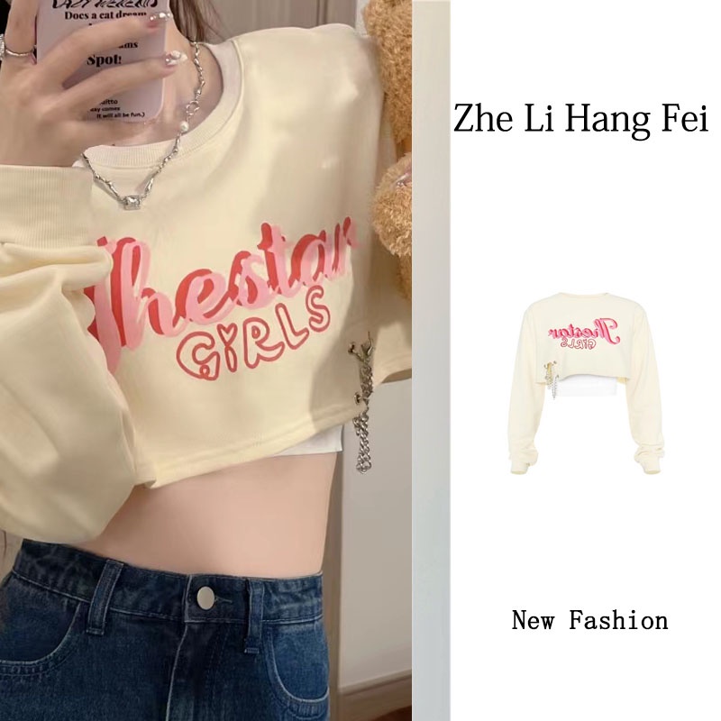 ZHELIHANGFEI Áo Thun Tay Dài In Hình Thời Trang Dành Cho Nữ