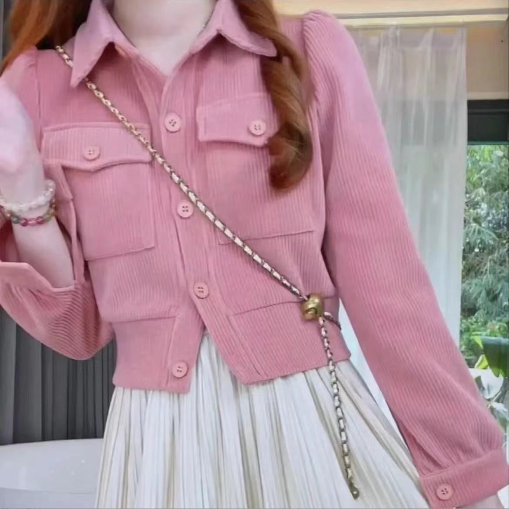 Áo Khoác Tay Dài Dáng Rộng Phong Cách Hàn Quốc Thời Trang Thu Đông Cho Nữ Mới