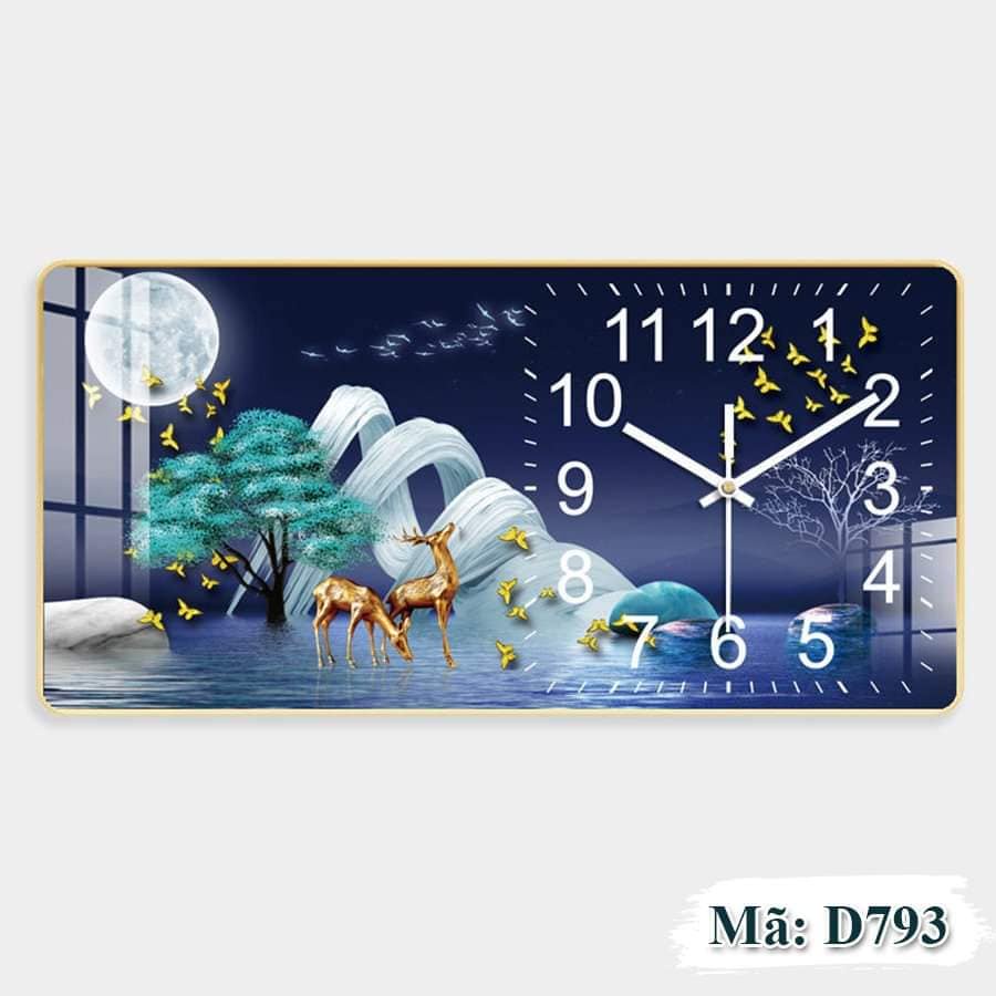 Đồng Hồ Ngang Tráng Gương 5D- kết hợp trang trí và xem giờ- hàng đẹp chất lượng, giá tận xưởng