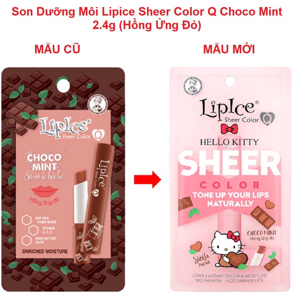 Son dưỡng môi LipIce Sheer Color Q Choco Mint - Sô cô la bạc hà