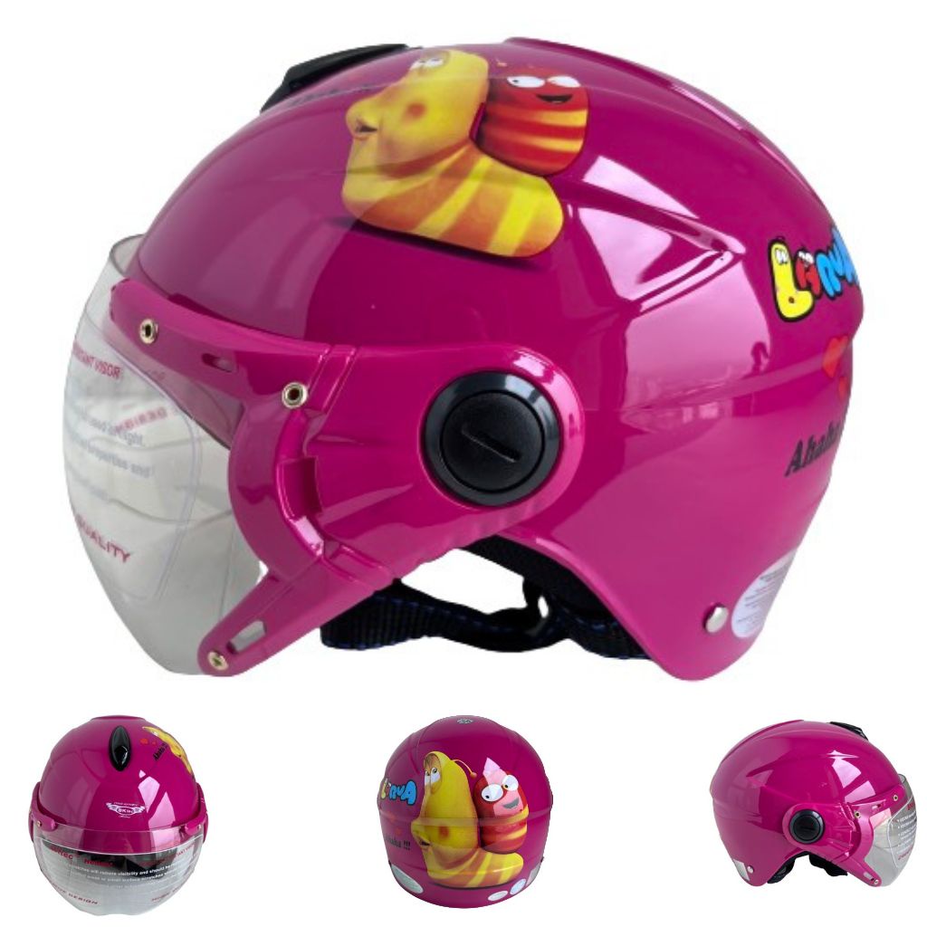 Mũ bảo hiểm trẻ em có kính BKtec - BK14 Larva - Dành cho bé từ 5 đến 10 tuổi, bé nặng dưới 30kg - Vòng đầu từ 52-54cm