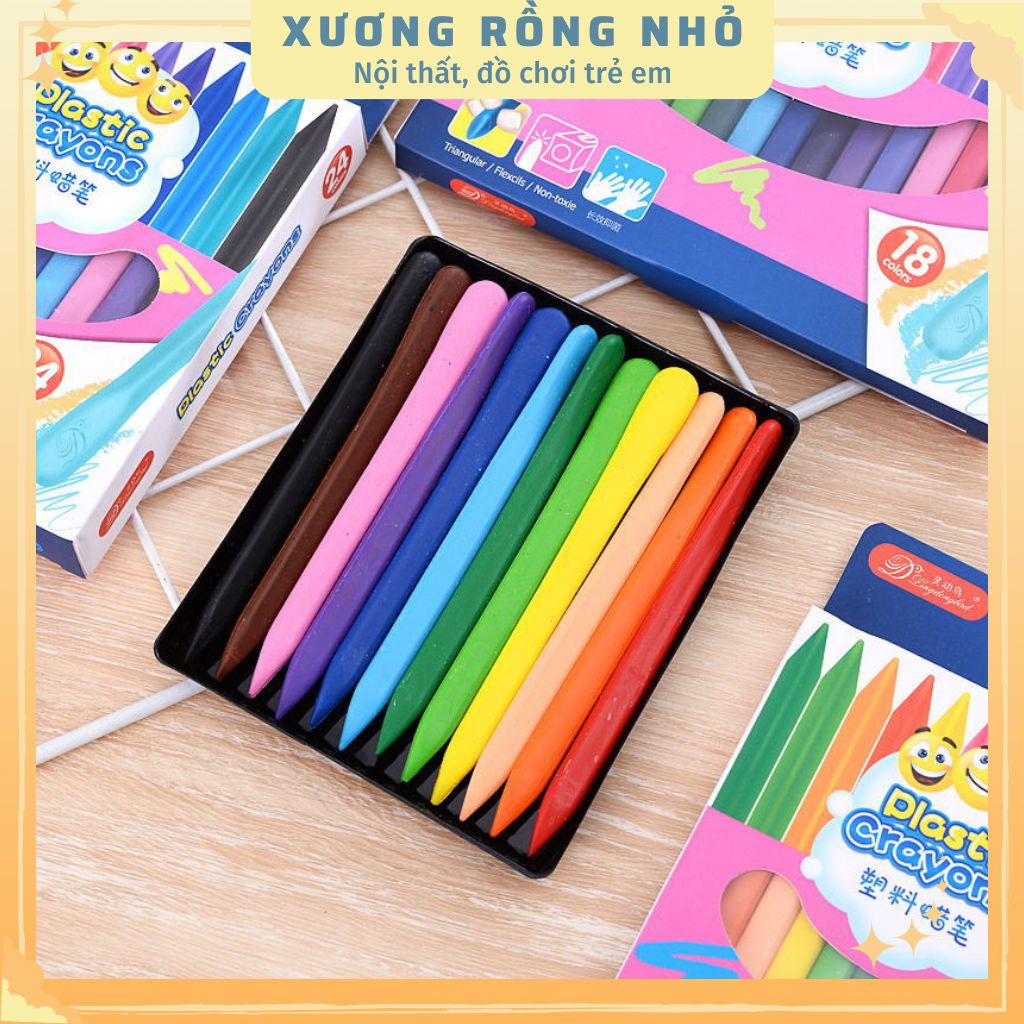 Bộ 12, 24 Bút Màu Hữu Cơ Cho Bé Tập Vẽ Không Dính Tay, An Toàn Cho Sức Khỏe, Bộ bút sáp màu hữu cơ cho bé