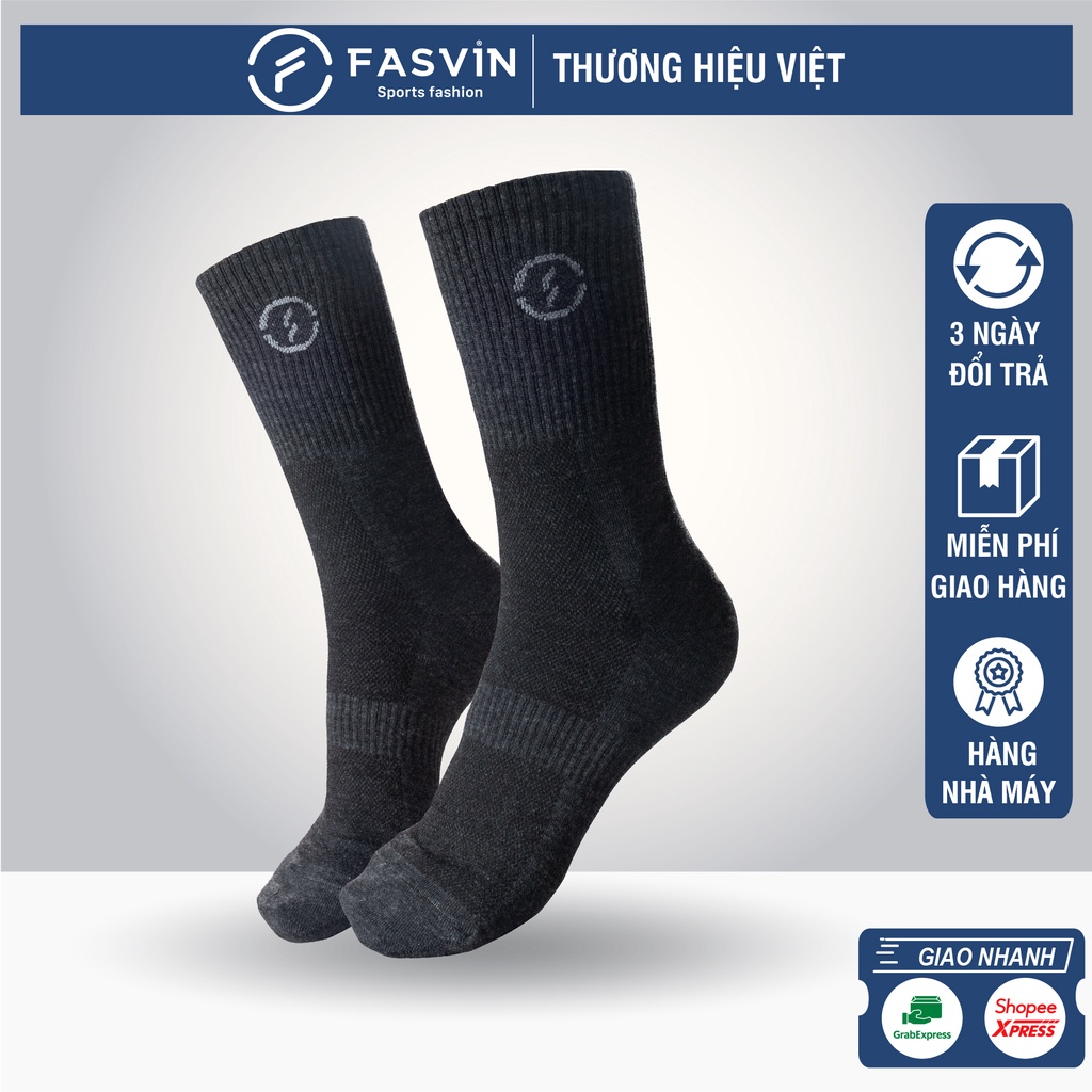 Tất nam cổ cao Fasvin mềm mịn co giãn tốt TCC22905.SG