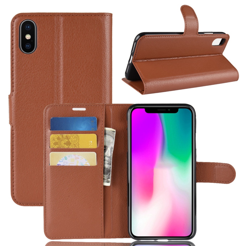 Suitable for Apple XR mobile phone case iPhone X litchi pattern wallet Apple 8 protective cover