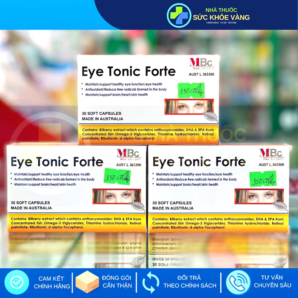 Eye Tonic Forte - Viên Uống Bổ Mắt, Giúp Mắt Sáng Khỏe, Giảm Mỏi Mắt, Thực Phẩm Bảo Vệ Sức Khỏe