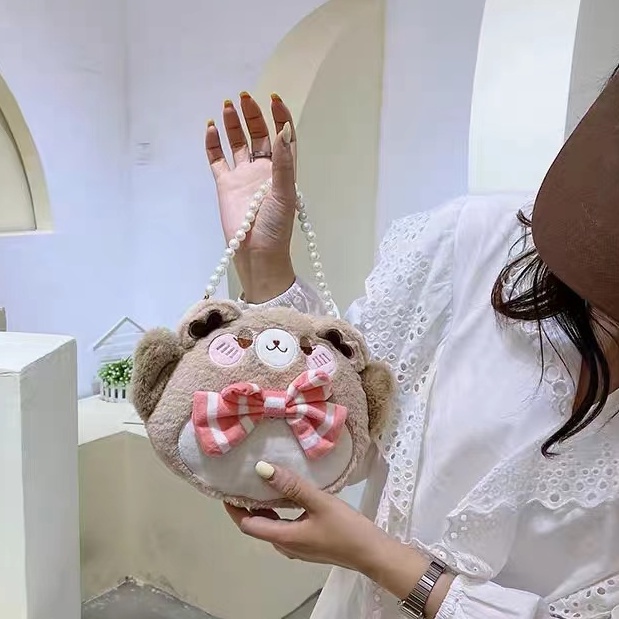 Túi xách họa tiết mèo Túi đeo vai nơ lớn, túi đeo vai lolita gió chéo túi hoạt hình túi xách