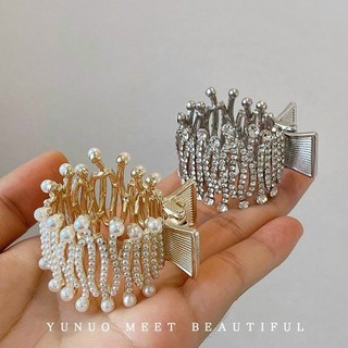 Kẹp tóc tròn đuôi ngựa đính đá giả ng.ọcccc trai