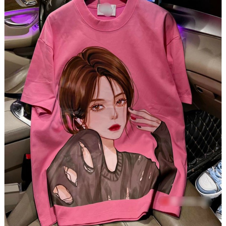 Áo Phông In Hình Cô Gái Phom Rộng Unisex Đủ Màu (mẫu hot 2023)