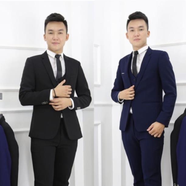 Bộ vest nam,Aó vest nam thời trang ,bộ suit màu xanh than cao cấp lịch lãm cho phái mạnh, com lê blaze