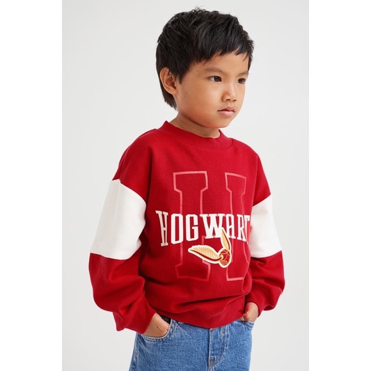 Áo nỉ đỏ Hogwarts H.M xuất dư bé trai/gái